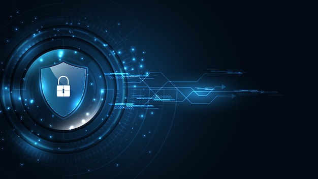Padlock Security cyber digital concept protect system
