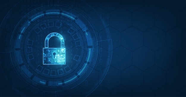 Padlock With Keyhole in personal data security background