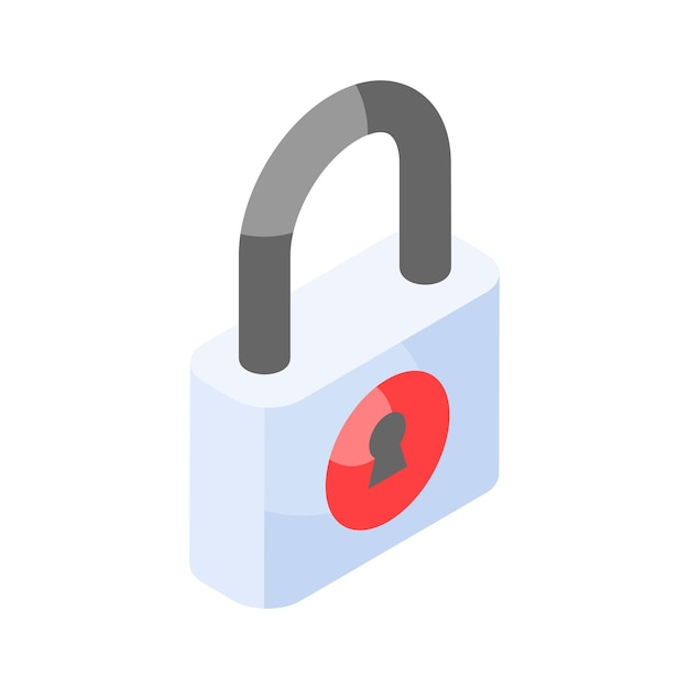 Padlock with keyhole vector of security and protection