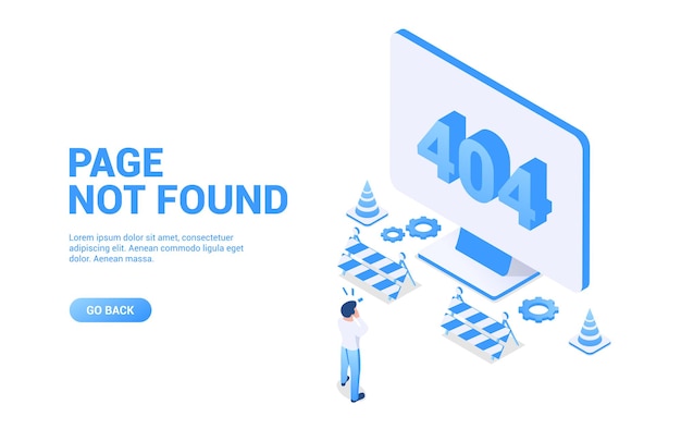 Page not found - 404 error concept. Vector illustration.