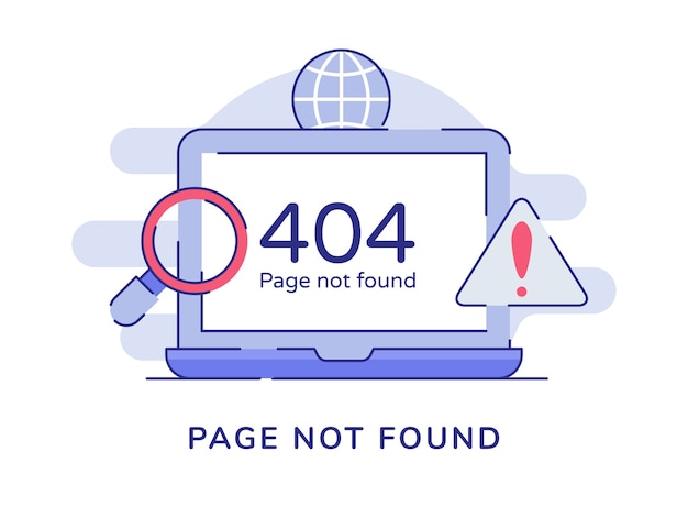 page not found warning 404 number on display laptop
