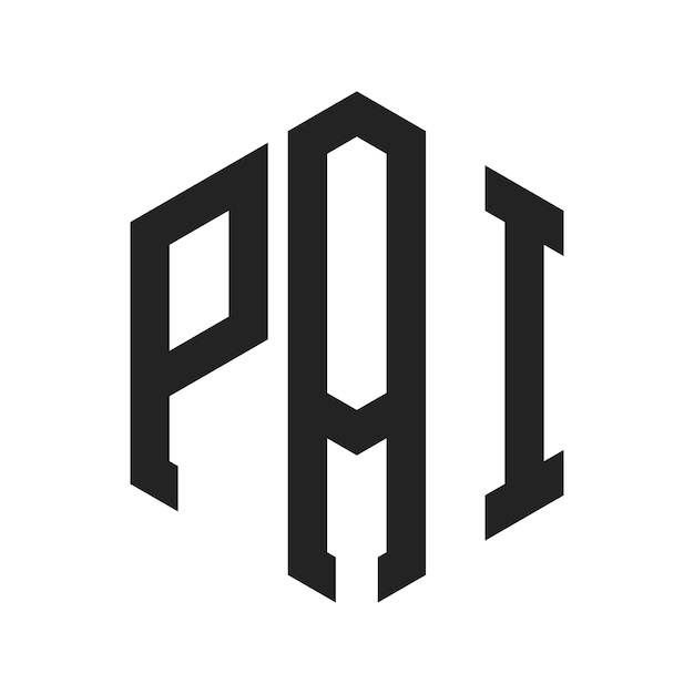 PAI Logo Design Initial Letter PAI Monogram Logo using Hexagon shape