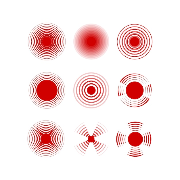 pain signs thin line icon set vector