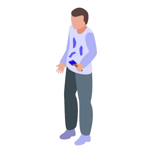 Painter careless person icon Isometric of Painter careless person vector icon for web design isolated on white background