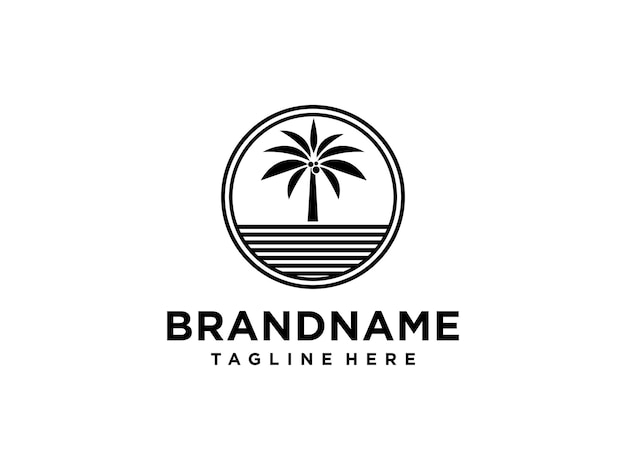 palm tree logo vector icon illustration