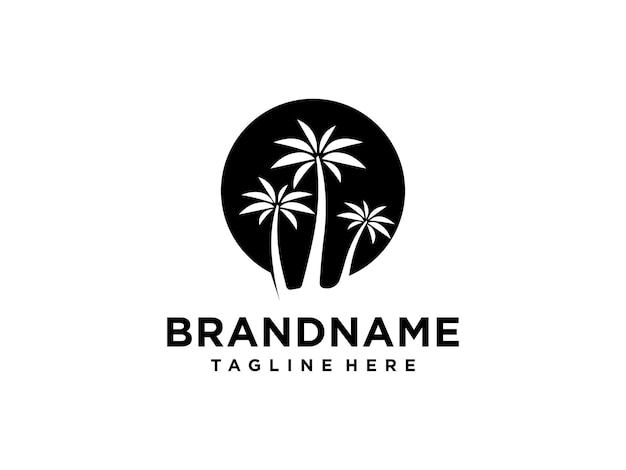 palm tree logo vector icon illustration