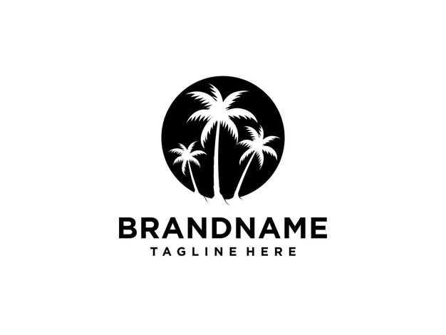 palm tree logo vector icon illustration