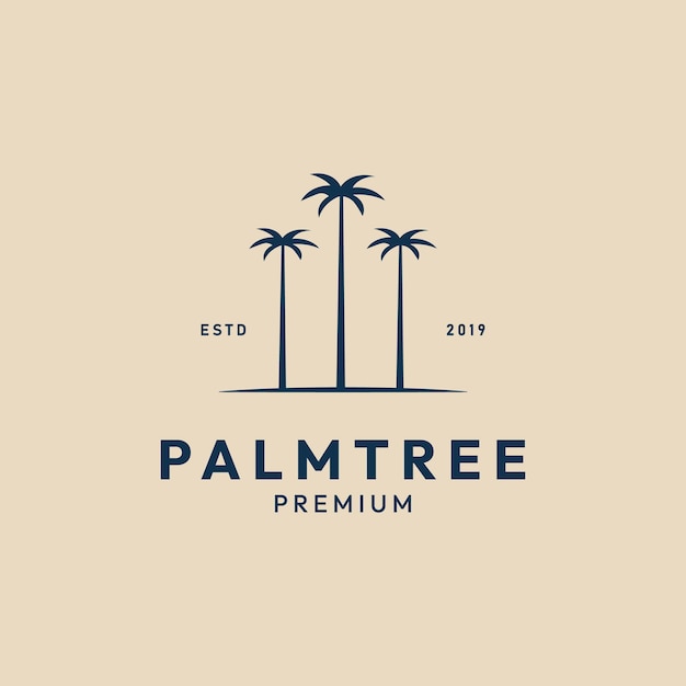 Palm tree vintage logo minimalist vector illustration design