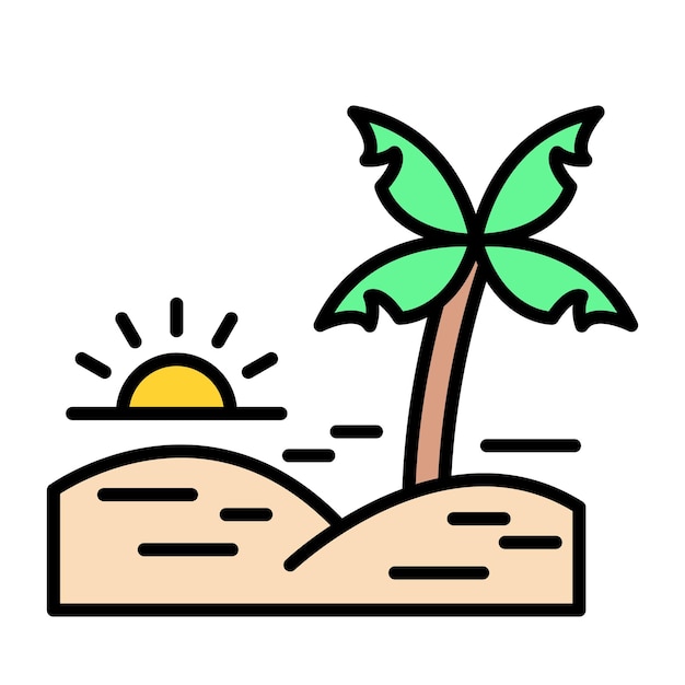 Palm Trees Flat Illustration