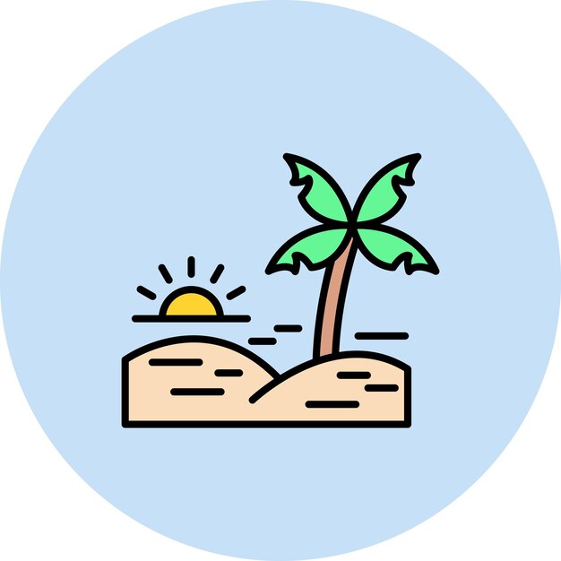 Palm Trees Flat Illustration