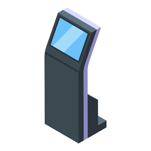 panel touchscreen icon isometric vector hand system smart action
