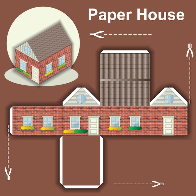 Paper house template 