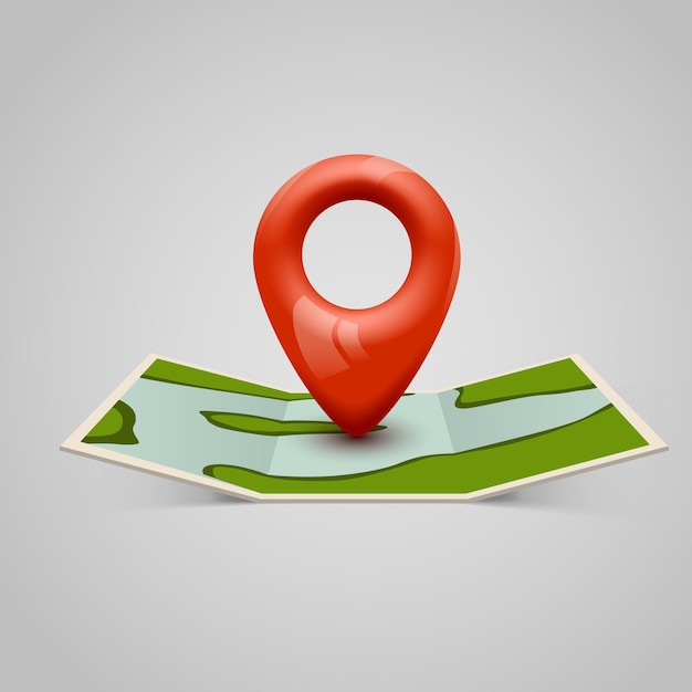Paper map icon with Pin Pointer