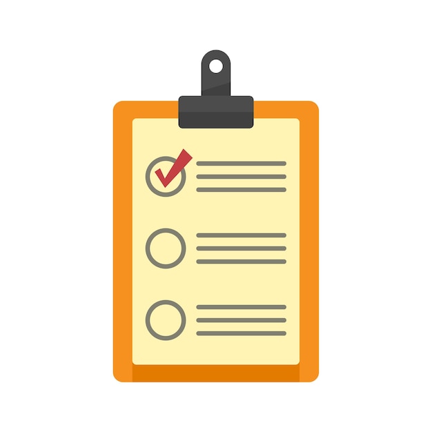 Parcel checklist icon Flat illustration of parcel checklist vector icon isolated on white background