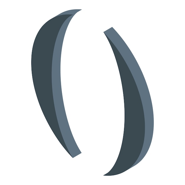 Parentheses symbol floating with 3d effect