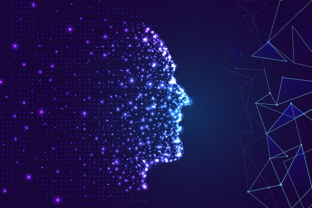 Particle artificial intelligence background illustration