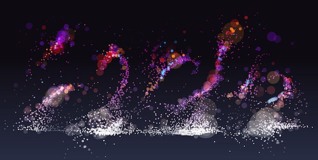 Particle flow array colorful vector abstract background, life forms bio theme microscopic design, dynamic dots elements in motion.