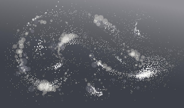 Particle flow array colorful vector abstract background, life forms bio theme microscopic design, dynamic dots elements in motion.