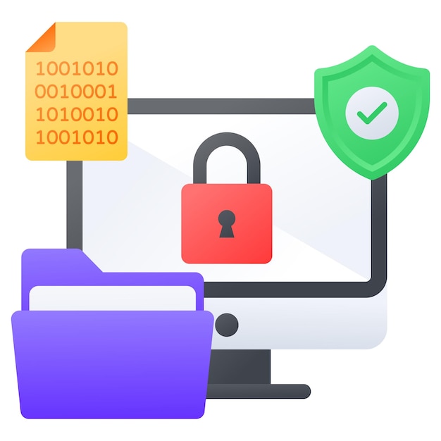 Password Protected Directory concept Binary File Encryption vector color icon design Web hosting