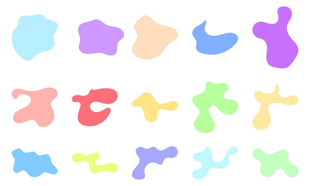 pastel colorful fluid shapes design elements collection