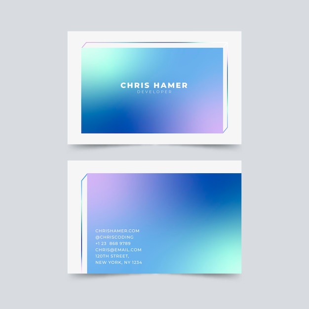 Pastel gradient business cards template
