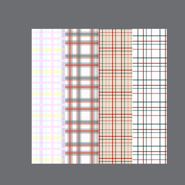 pastel tartan check plaid seamless pattern collection set of 6 colorful background kawaii patterns