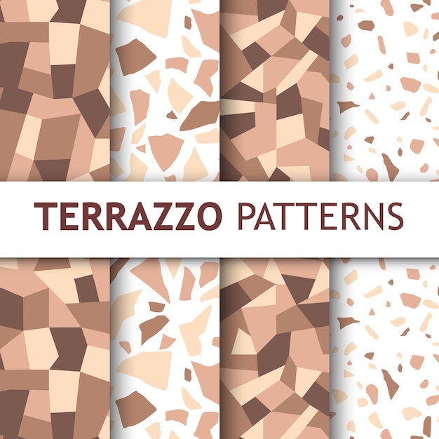 Pastel terrazzo seamless texture Floor tile polished color stone pattern White marble surface