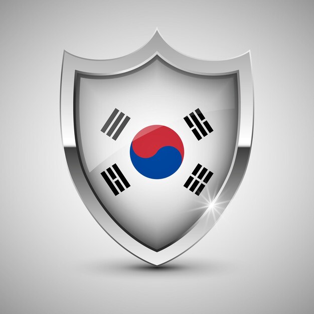 Patriotic shield with flag of SouthKorea An element of impact for the use you want to make of it