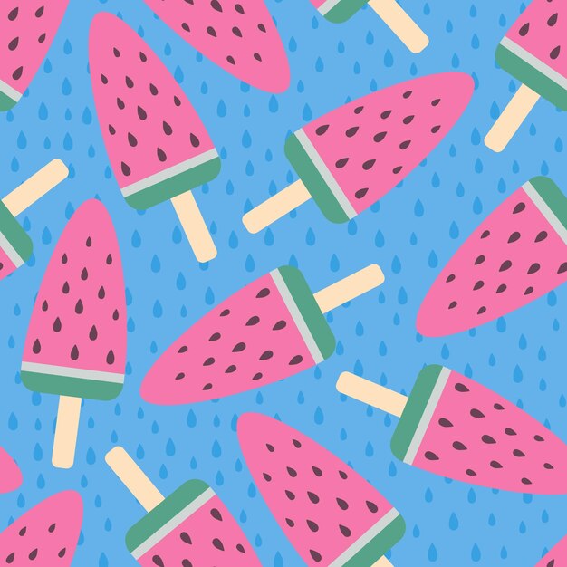 pattern with watermelon ice cream on a stick