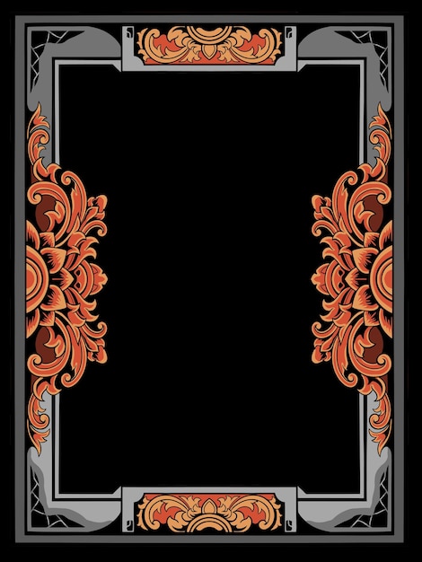 patterned frame carving design with unique and luxurious shapes vector