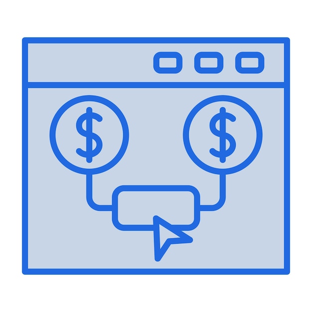 Pay Per Click Blue Tone Illustration