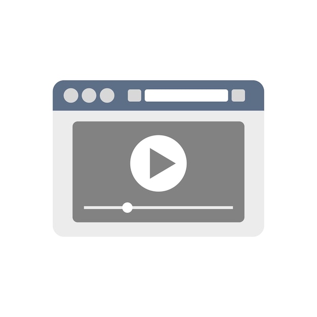 Pc browser icon flat vector Frame bar Web screen isolated
