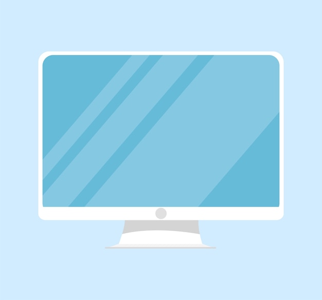 PC computer monitor Vector illustration of house elements Cartoon style