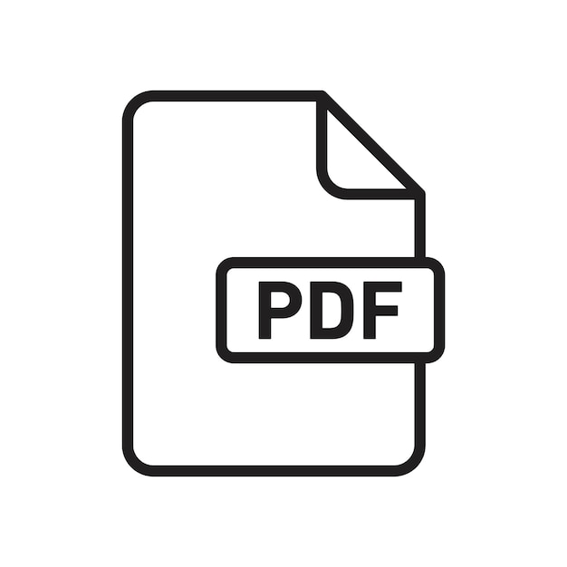 PDF file icon Flat art in black and white isolated