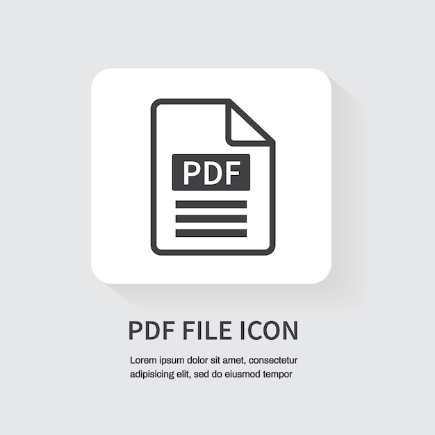PDF icon isolated on white background Download pdf file Vector illustration