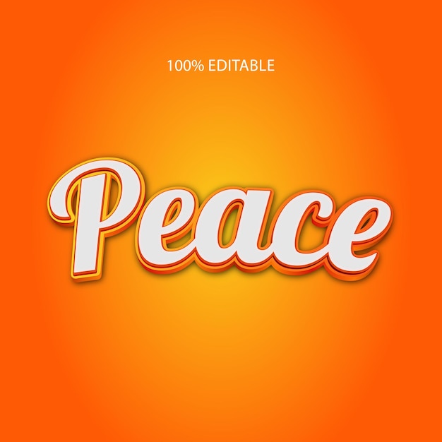peace text effect, editable text effect, 3d editable text effect template