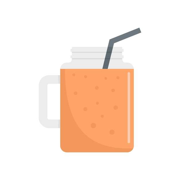 Peach smoothie icon Flat illustration of peach smoothie vector icon for web isolated on white