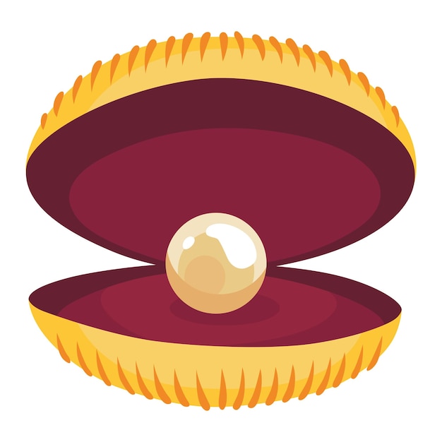 pearl in seashell open seashell scallop and pearl shell icon beautiful pearl in clam shell in