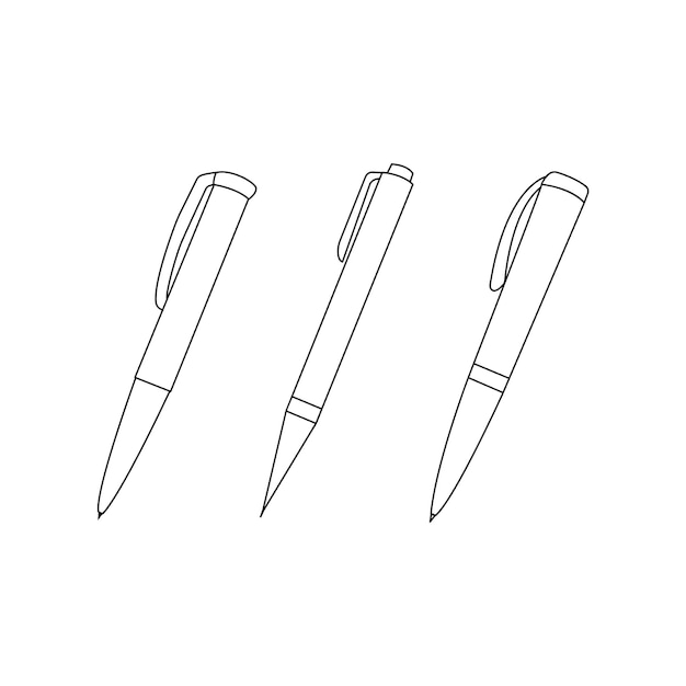 pen icon set in flat style. pen icon isolated on white background.