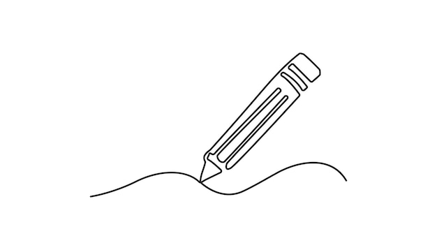 pencil continuous oneline drawing