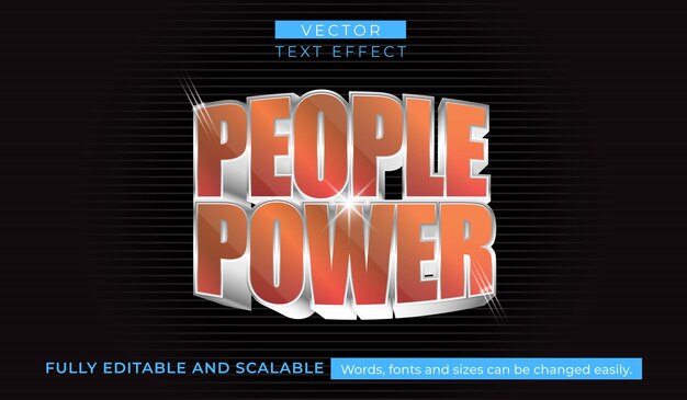people power editable text effect.