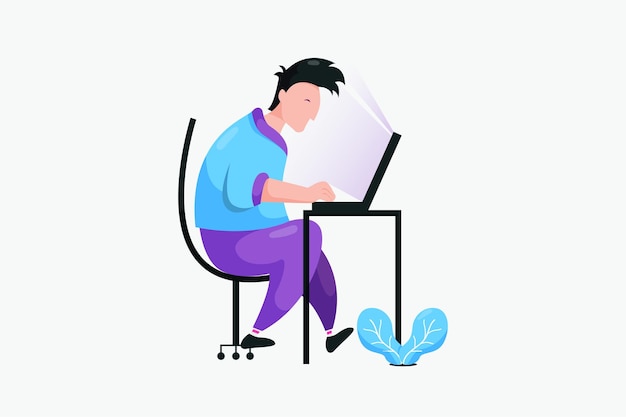 People working with laptops illustration design