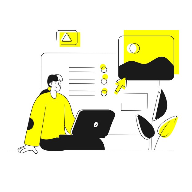 person creating content with a computer