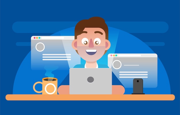 person using laptop working from the computer
