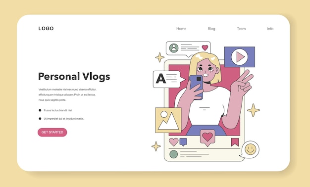 Personal vlogs theme everyday life and experiences shared with online audiences authentic