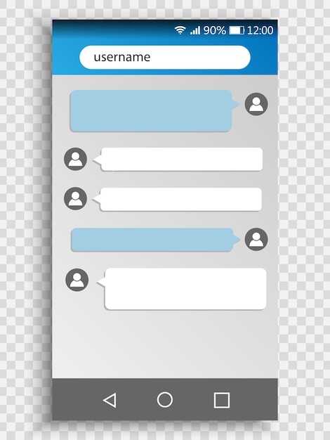 phone chat interface. Sms messages.