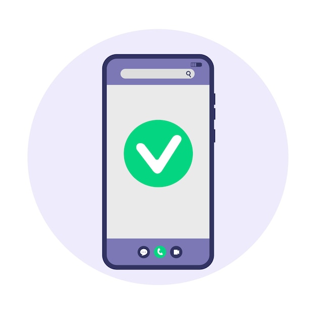 Phone icon successful operation message confirmation icon
