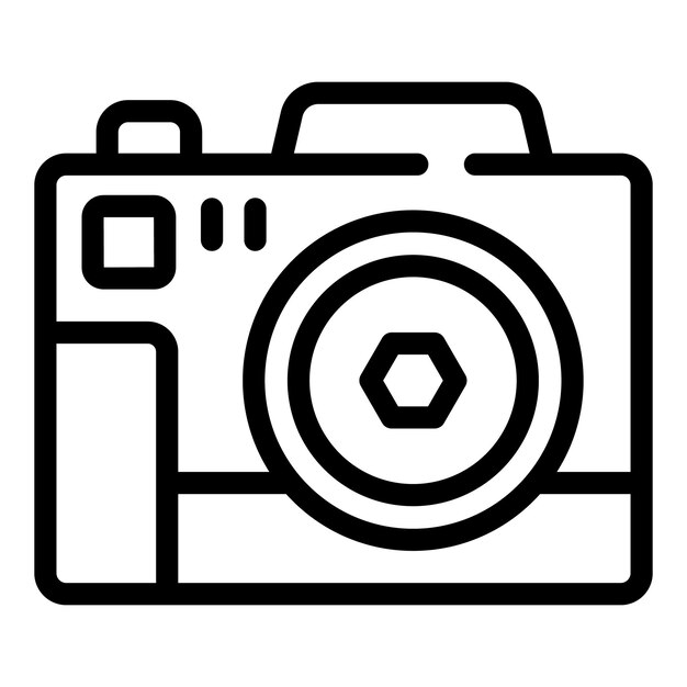 photo optical capturing instrument icon outline vector photoshoot digital device focus image capture flash light