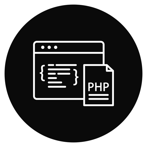 PHP Coding icon vector image Can be used for Coding and Development