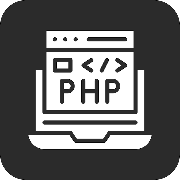 PHP Coding vector icon illustration of Coding and Development iconset